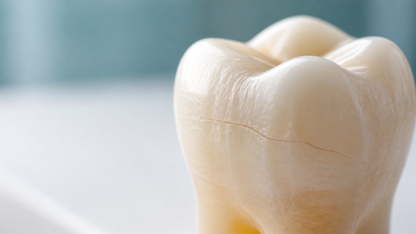 A simplified tooth diagram showing how cracks can vary in location and depth.